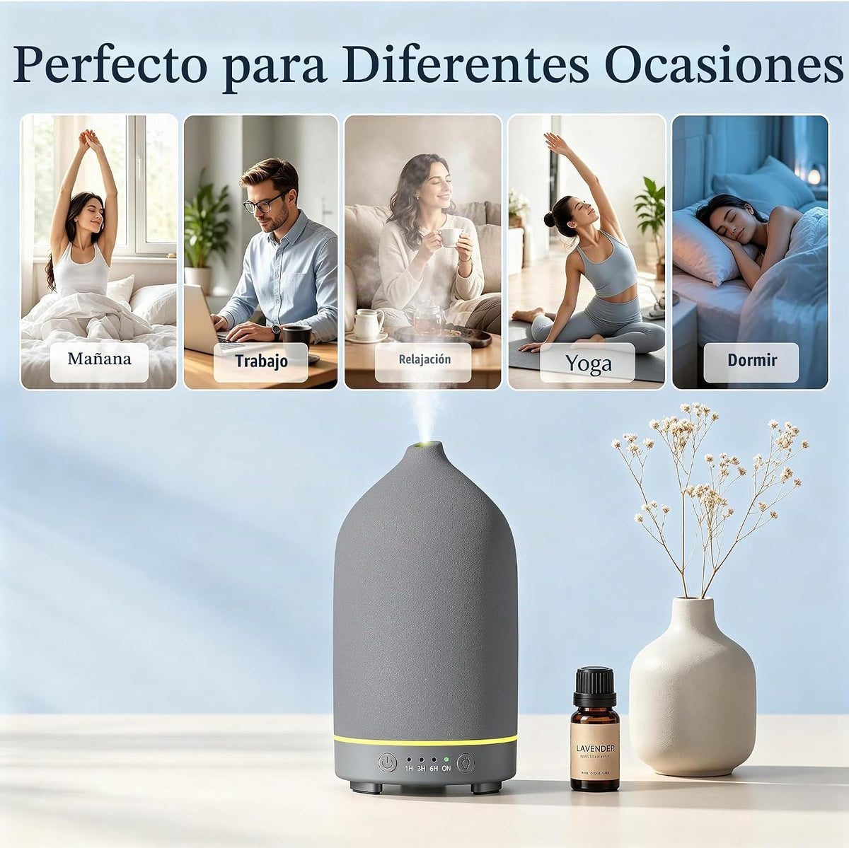 Gooamp Difusor de aceite esencial de cerámica 200ML para el hogar,...