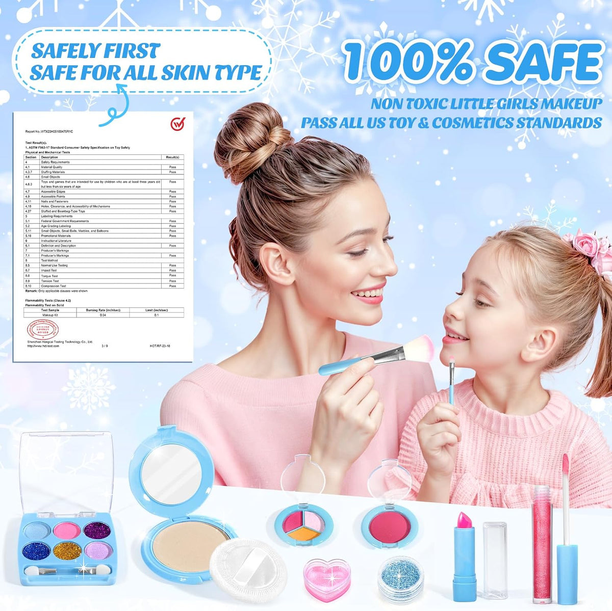 Juego de maquillaje con caja de cosméticos para niñas de 3 a 8 años...