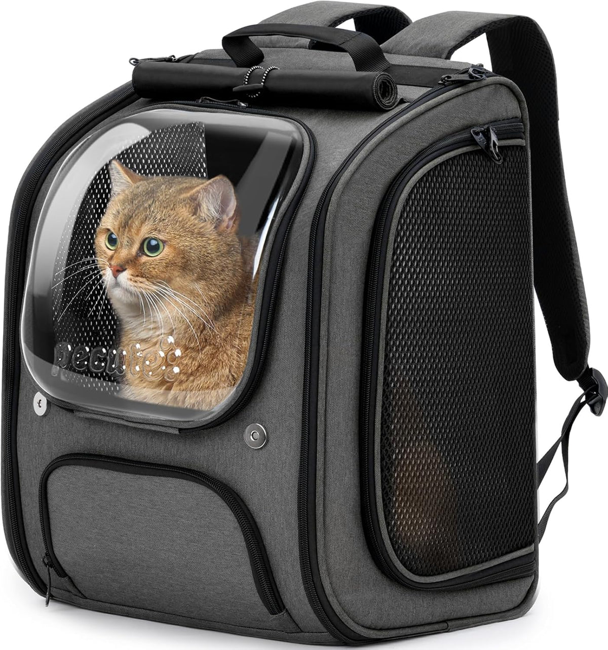 Pecute Mochila para gatos,Mochila de burbujas para gatos de gran es...