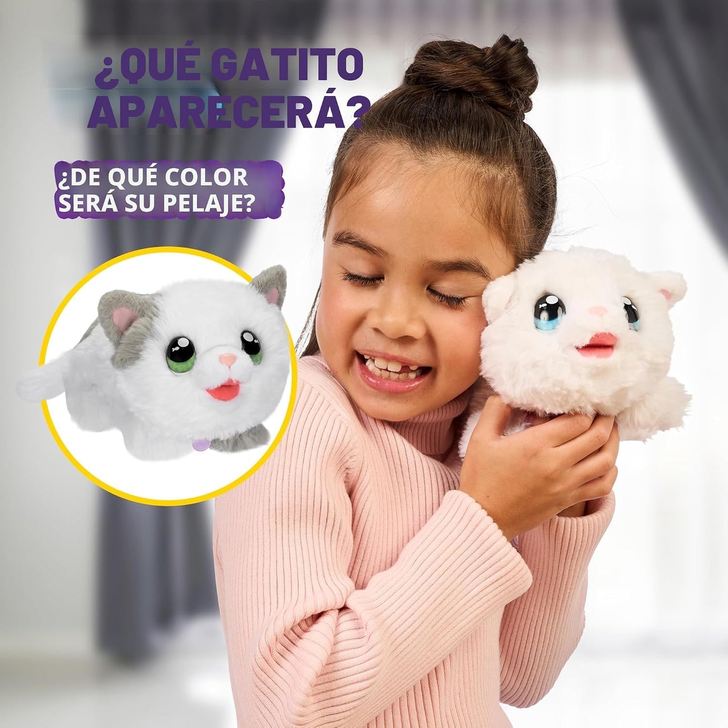 Little Live Pets Figuras de gato para niños, juego de animales de c...