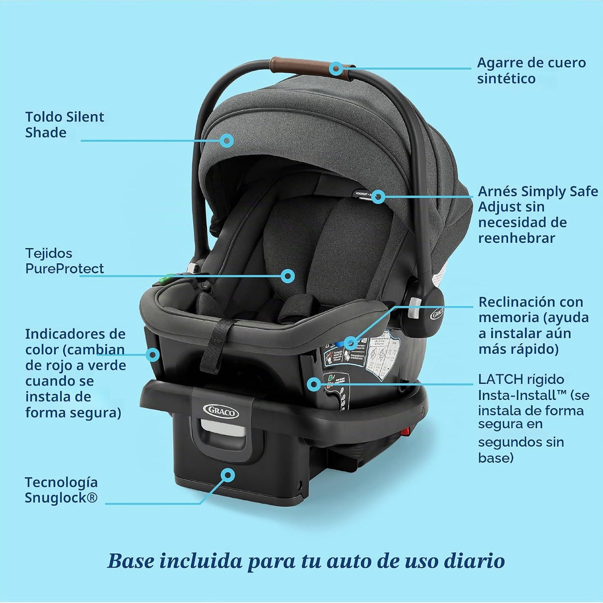 Graco® Gomax - Asiento infantil para automóvil, Ace, ligero, reclin...