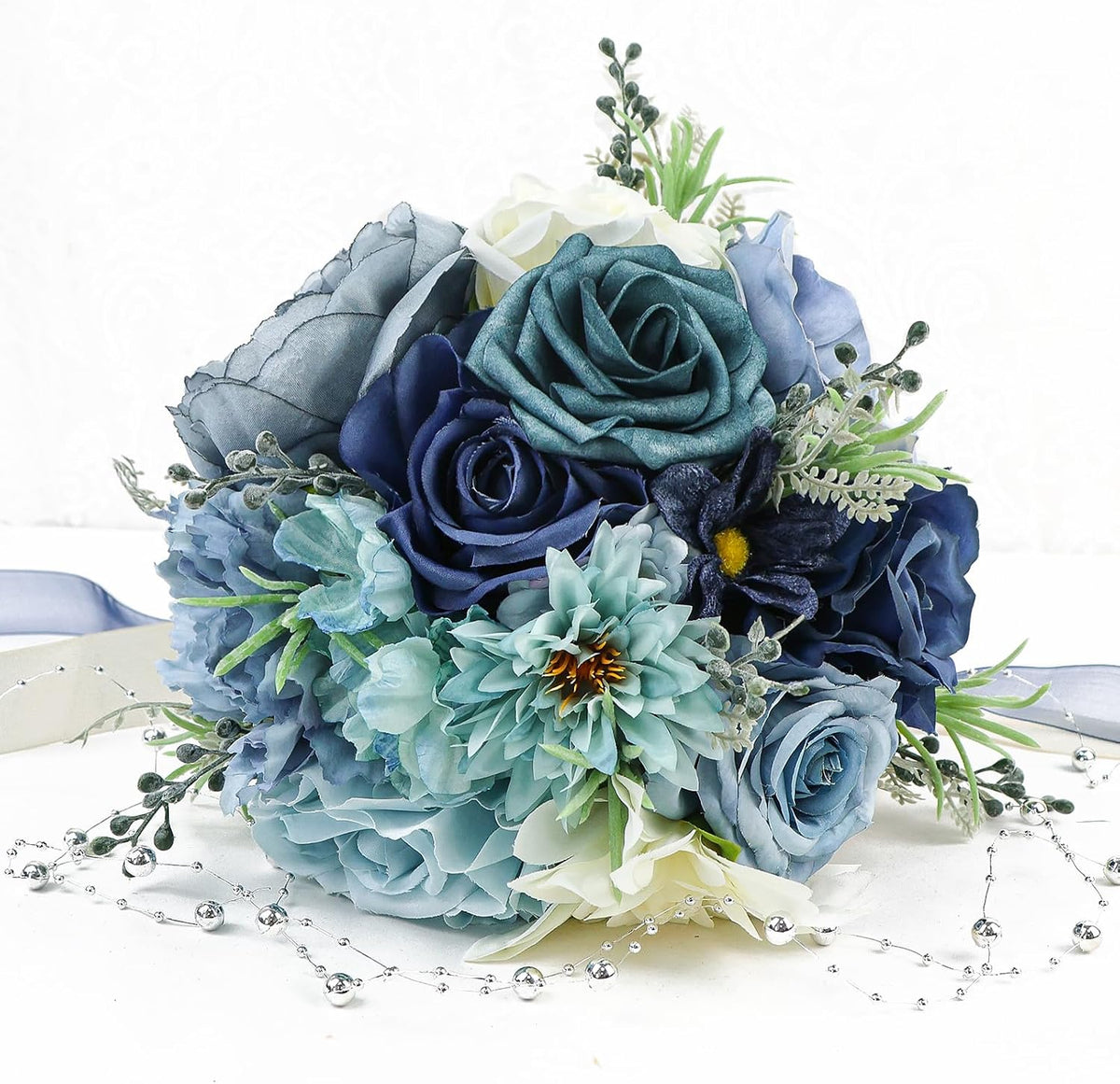 SEMONONIA Ramos de Boda para Novia y Dama de Honor de 21.6 cm de Ro...