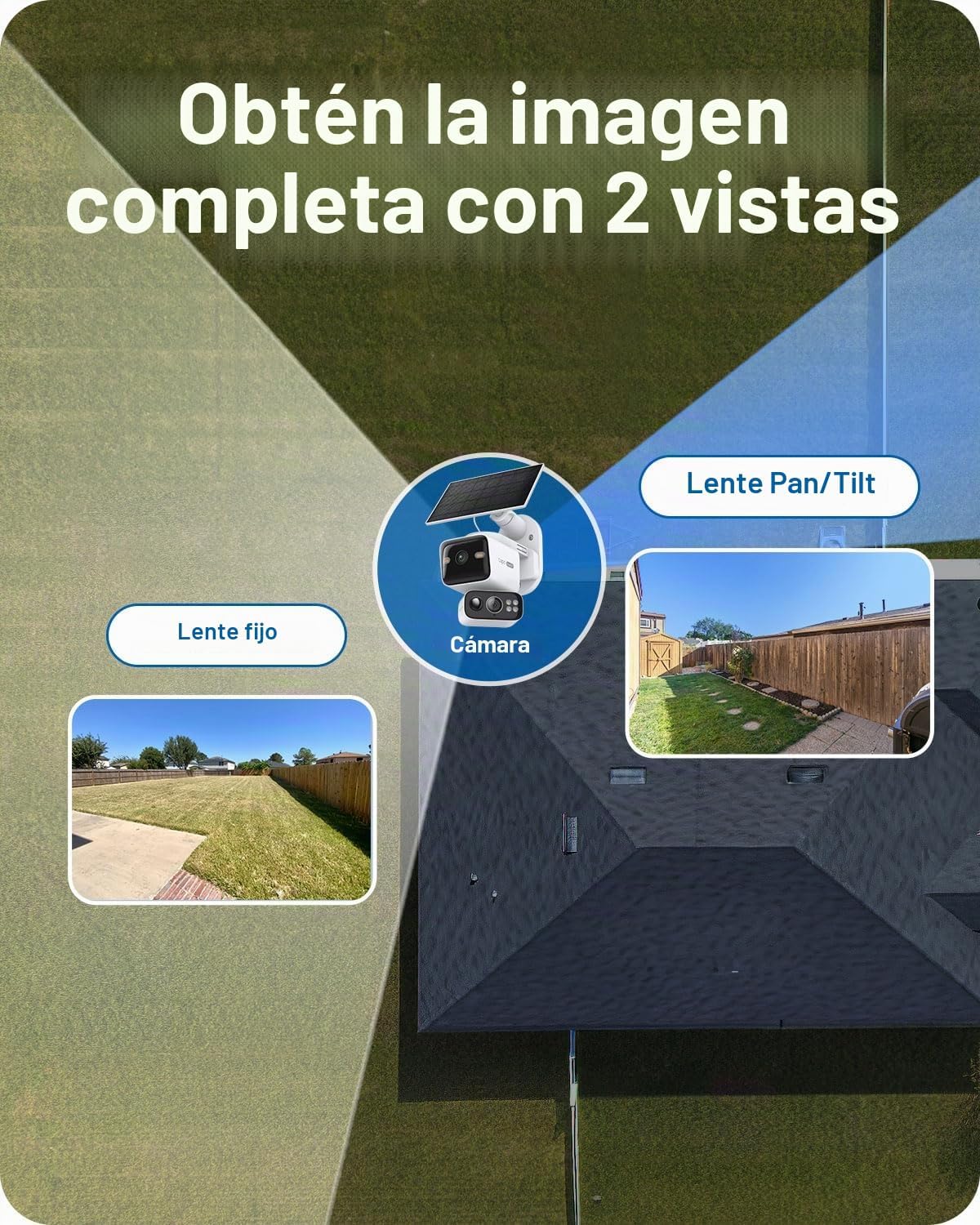 Tapo Cámara de seguridad con batería de seguridad de doble lente 2K...