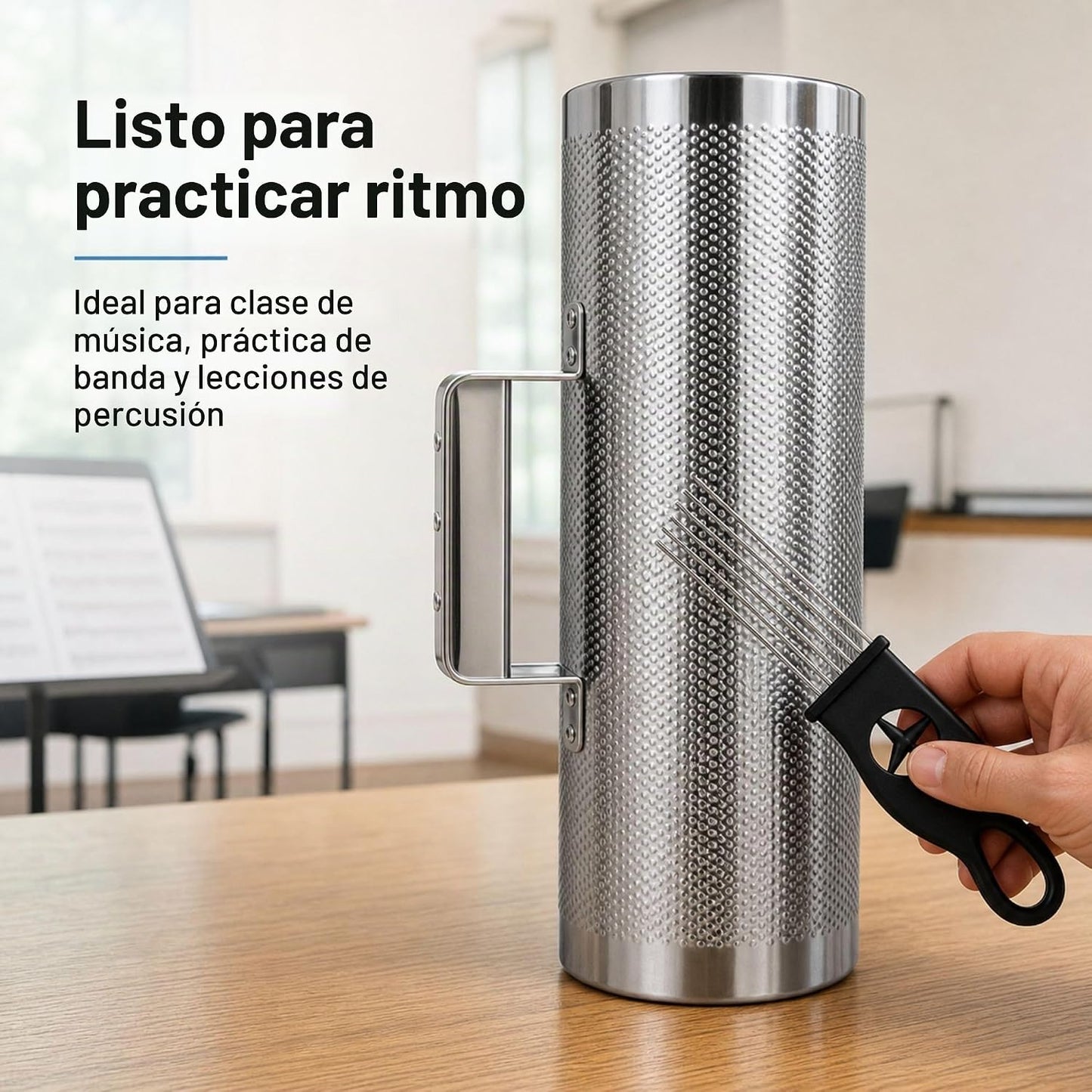 Instrumento profesional de metal Guiro, percusión latina de acero i...