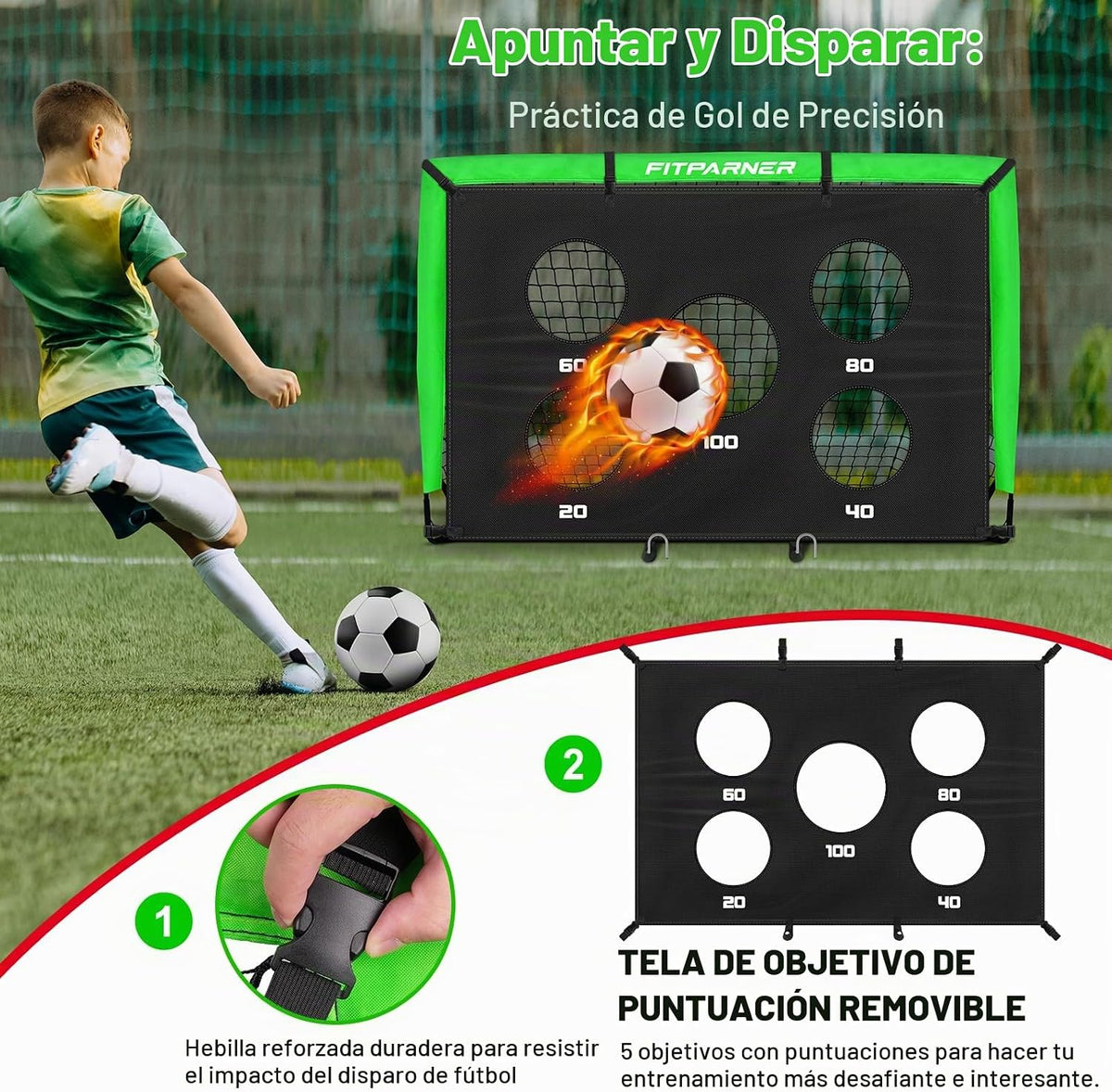 FITPARNER Portería de fútbol, portería de fútbol para niños en el p...