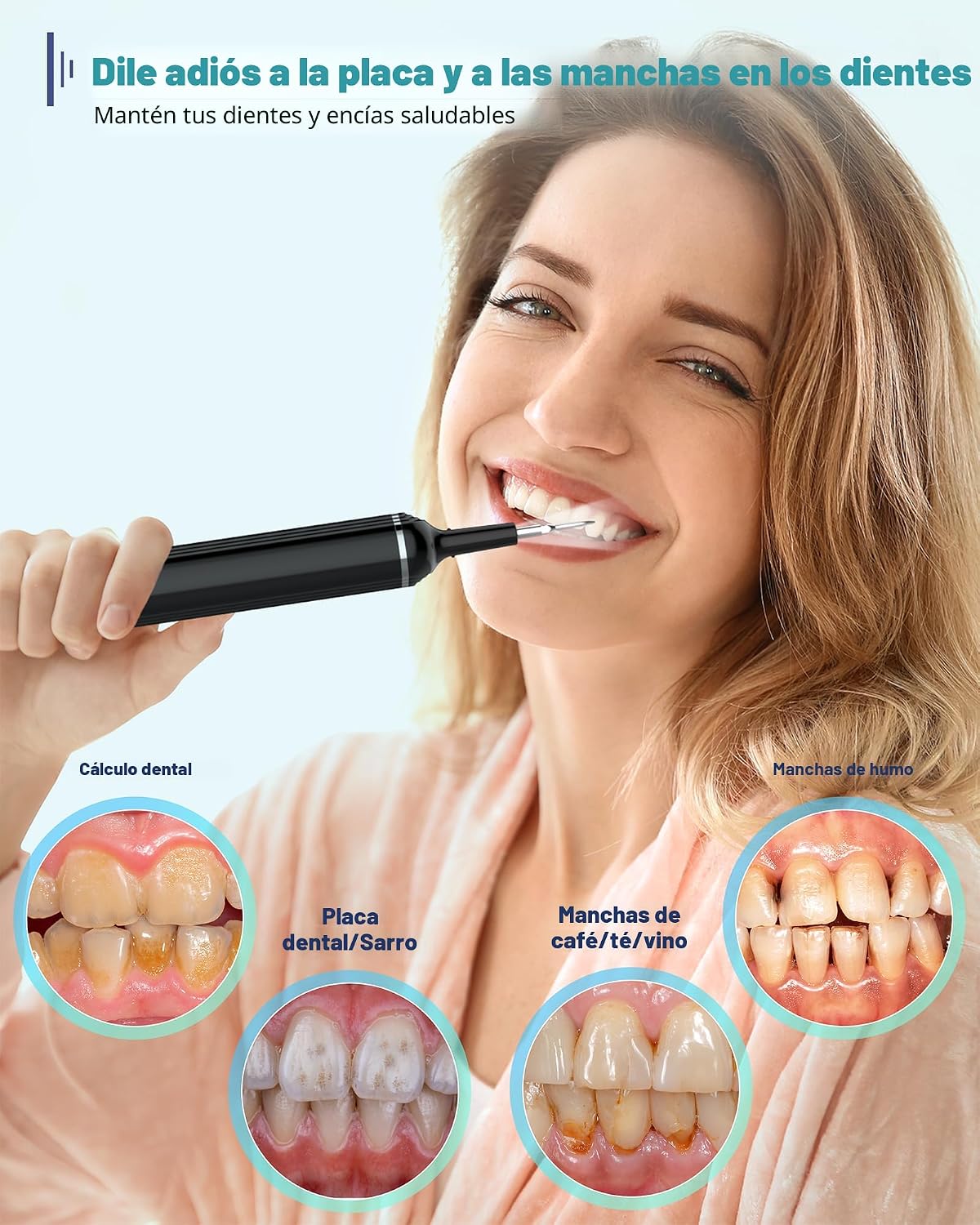 Removedor de placa para dientes, kit de limpieza dental removedor d...
