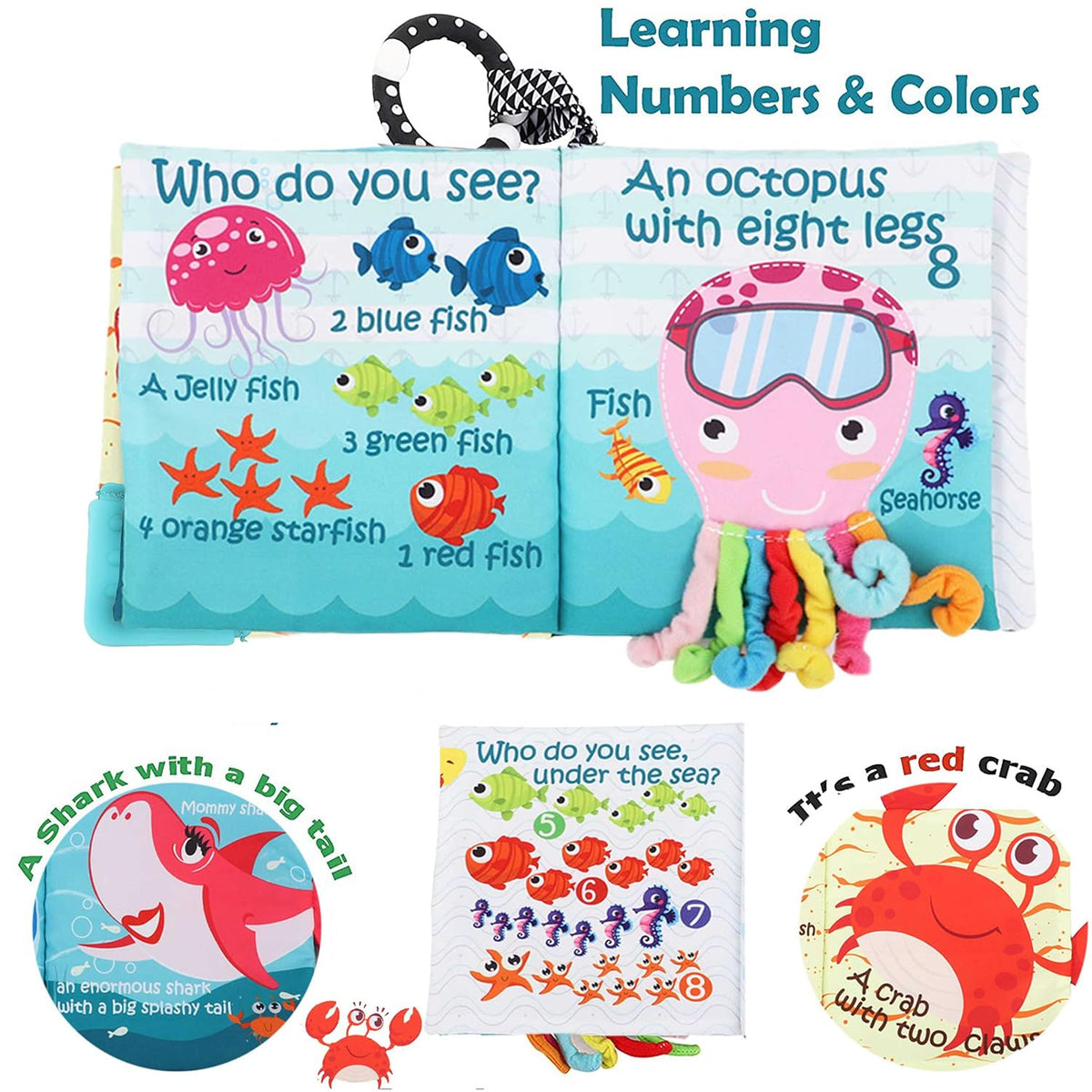 Fish Baby Crinkle Books &amp; Owl Juguetes para recién nacidos, jug...