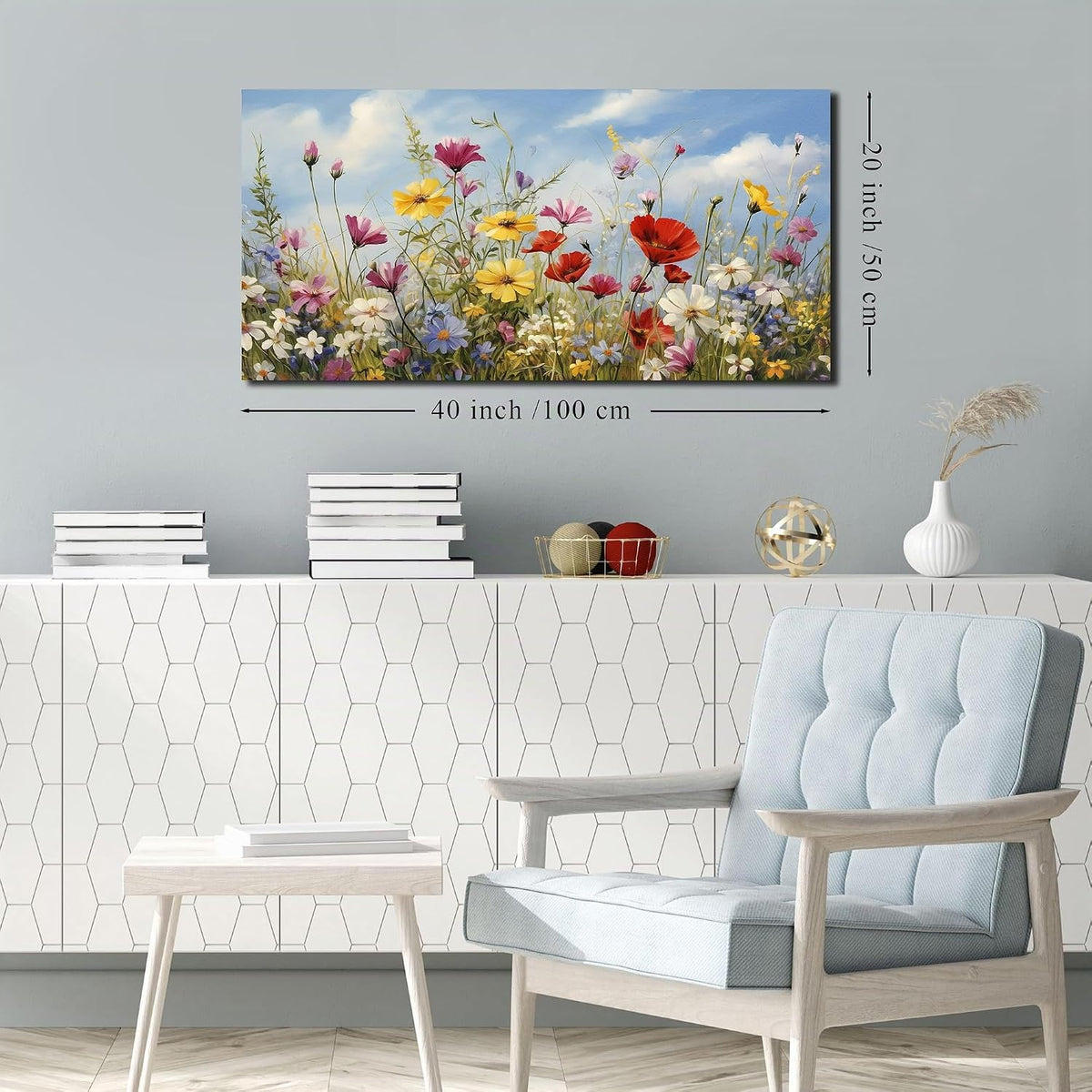MDHKVPM Arte de pared de flores para dormitorio, adolescente, niña,...
