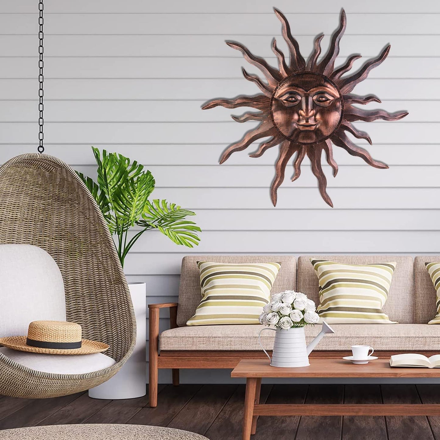 VZVXCC Arte de pared grande de sol de metal - Decoración de pared c...