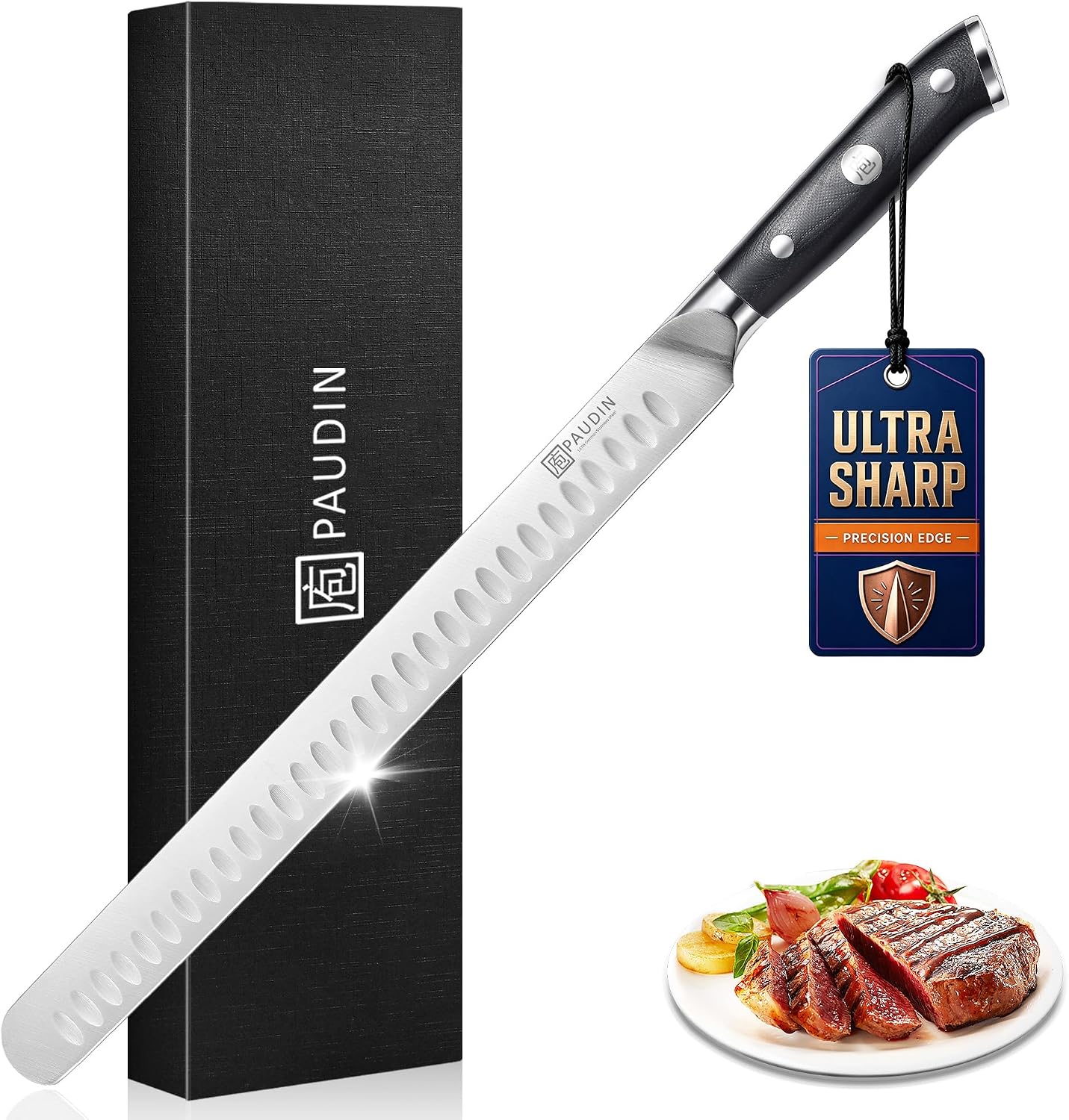 PAUDIN Cuchillo de trinchar, cuchillo para brisket de 12 pulgadas,...