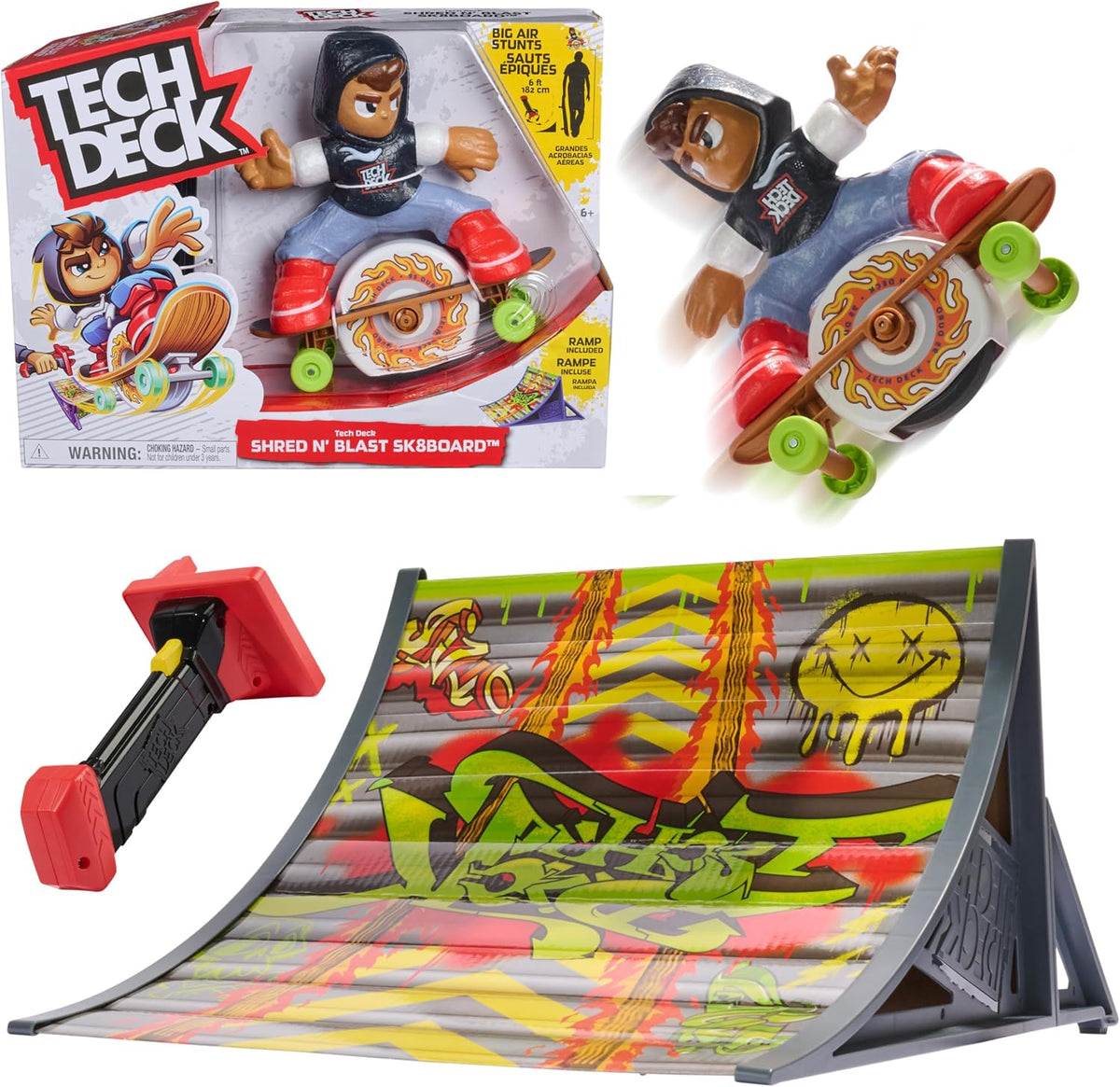TECH DECK Shred N' Blast - Patineta motorizada para dedos | Per...