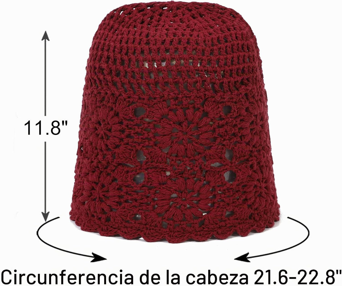 sy soul young Gorro de algodón de ganchillo para mujer, suave y hol...