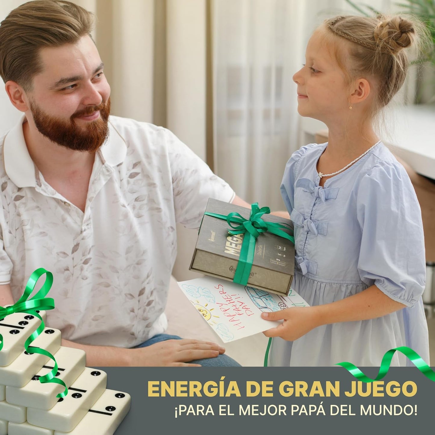 Juego de dominó mega grande de 3" para adultos y niños \u2013 J...