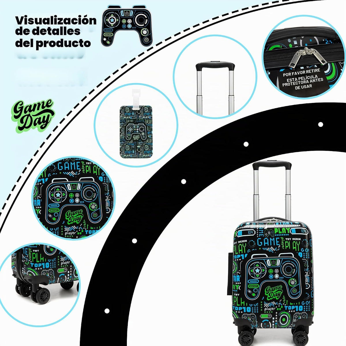 Homskiii Juego de maletas para niños, 5 piezas, equipaje rígido de...