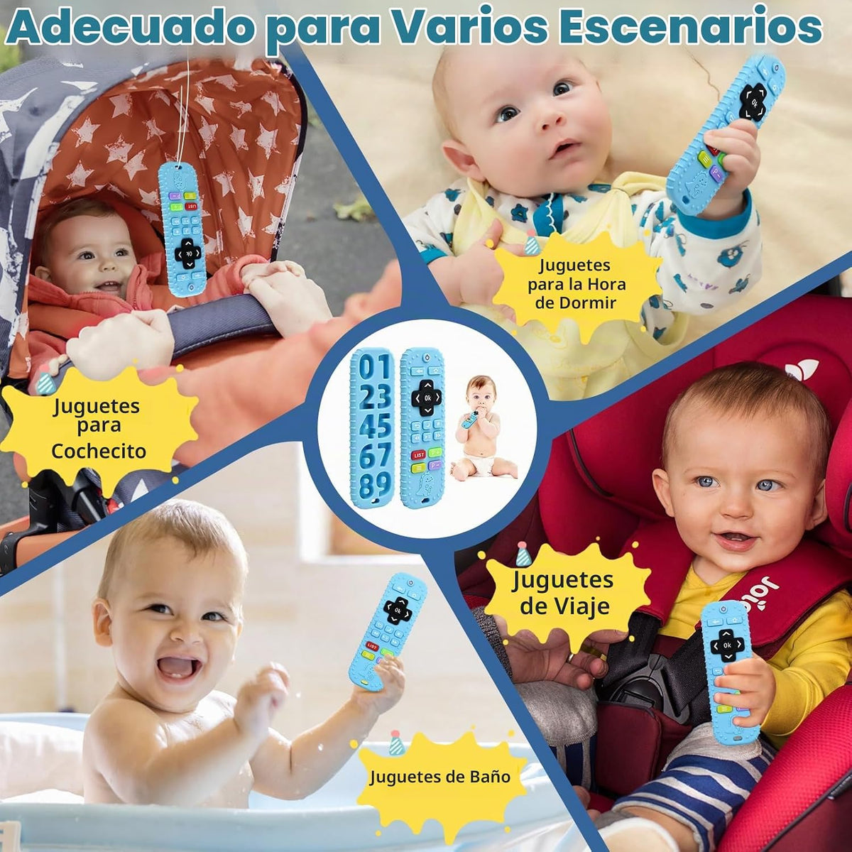 Juguetes de dentición para bebés de 3 a 6 meses, mordedores de sili...