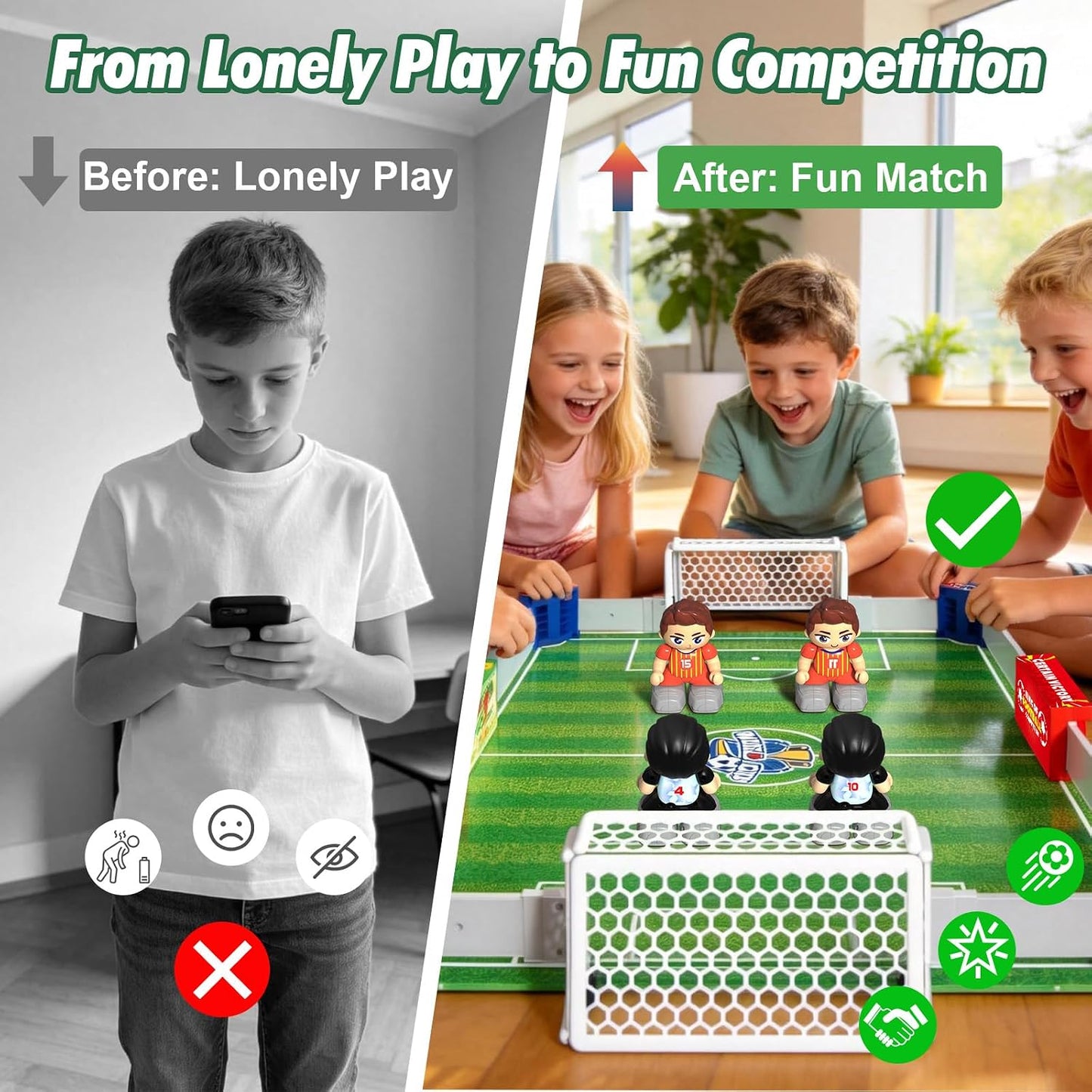 Cokzer Juegos de fútbol con control remoto, juego de mesa de futbol...