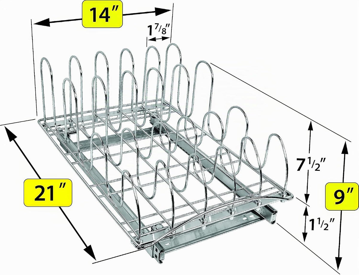 LYNK PROFESSIONAL® Organizador de tapa extraíble para olla y sartén...