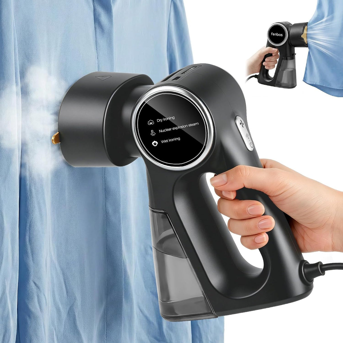 Vaporizador para ropa, vaporizador de mano soporta colgar y plancha...