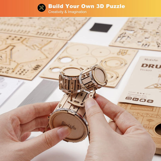 Rolife Kit de modelos de rompecabezas de madera 3D para adultos y a...