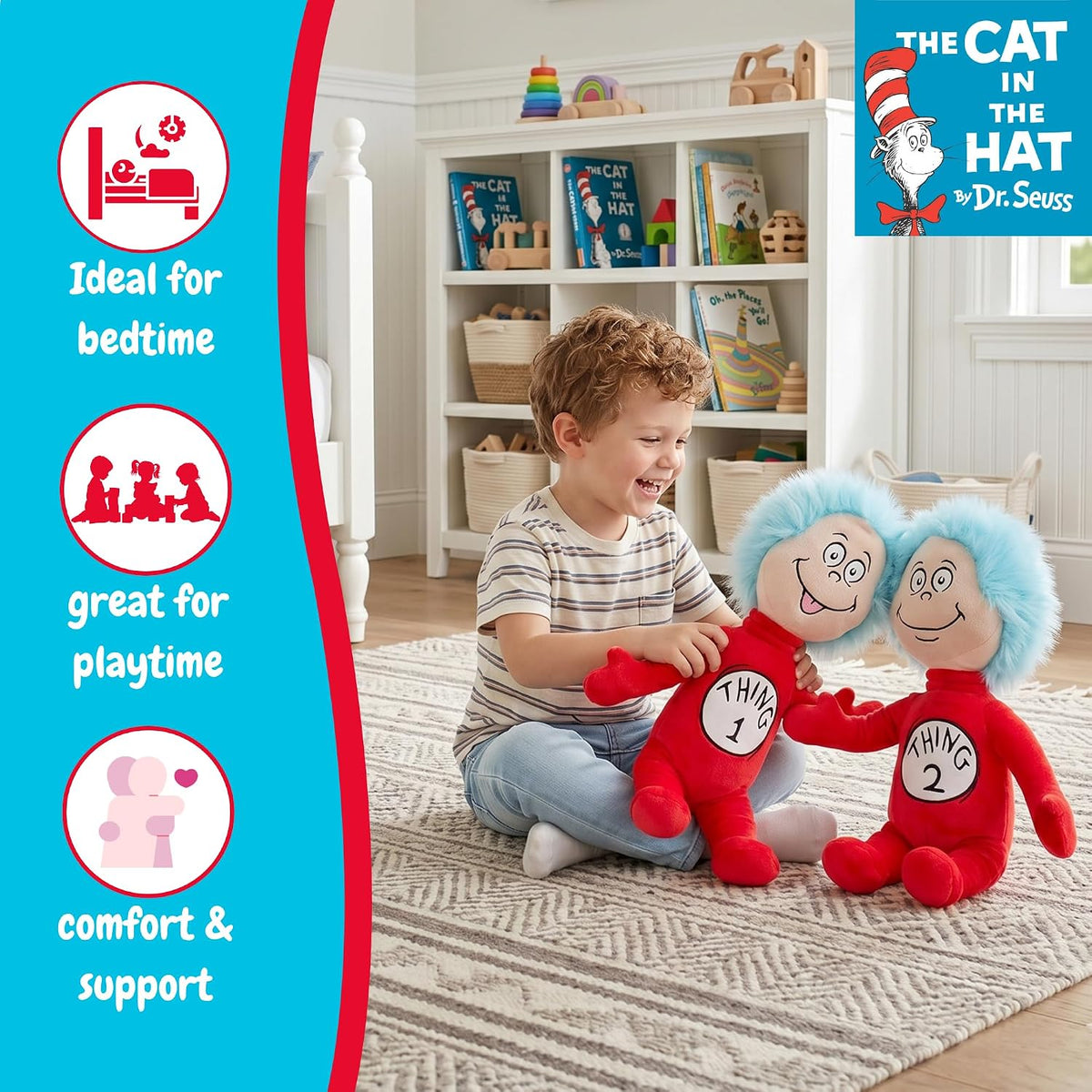 Dr. Seuss Cat in The Hat Thing 1 and Thing 2 Cuddle Pillow Buddy, p...