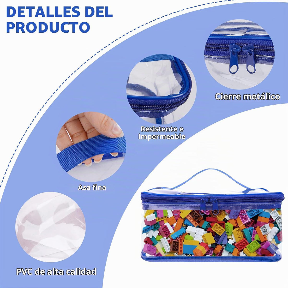 Paquete de 3 bolsas transparentes de almacenamiento de juguetes, bo...