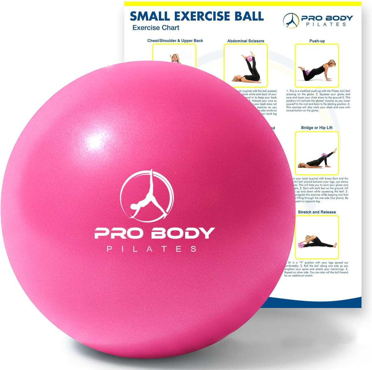 ProBody Pilates Mini Pelota de Ejercicio - Bola de 9 Pulgadas para...