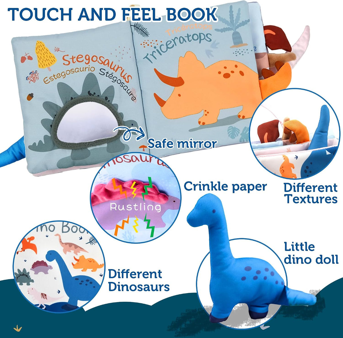 Richgv Libros de juguetes para bebés de 0 a 6 a 12 meses, regalos p...