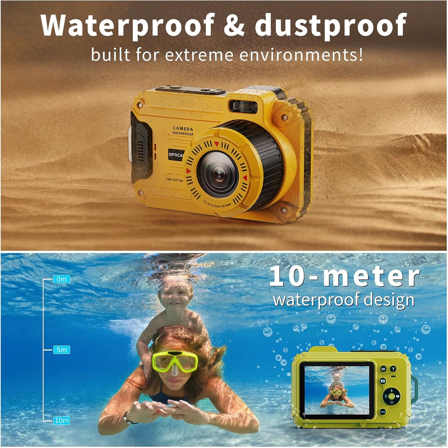 Cámara digital impermeable de 48 MP con tarjeta TF de 32 GB | Panta...