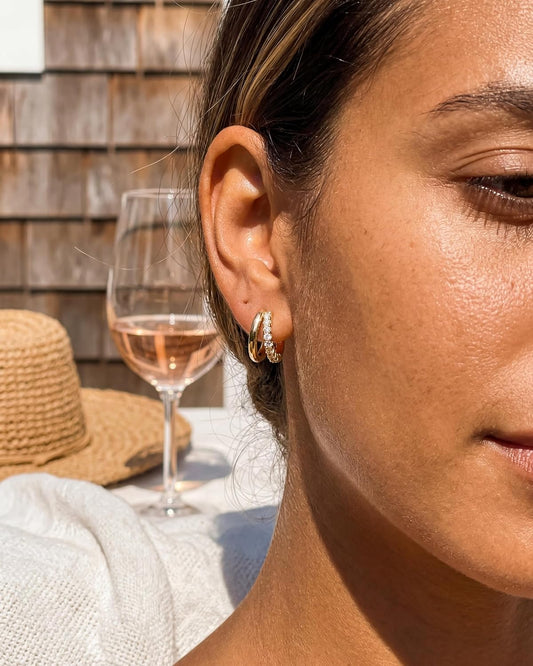 Aretes de aro de oro para mujer de MUMREUES, aretes envolventes cha...
