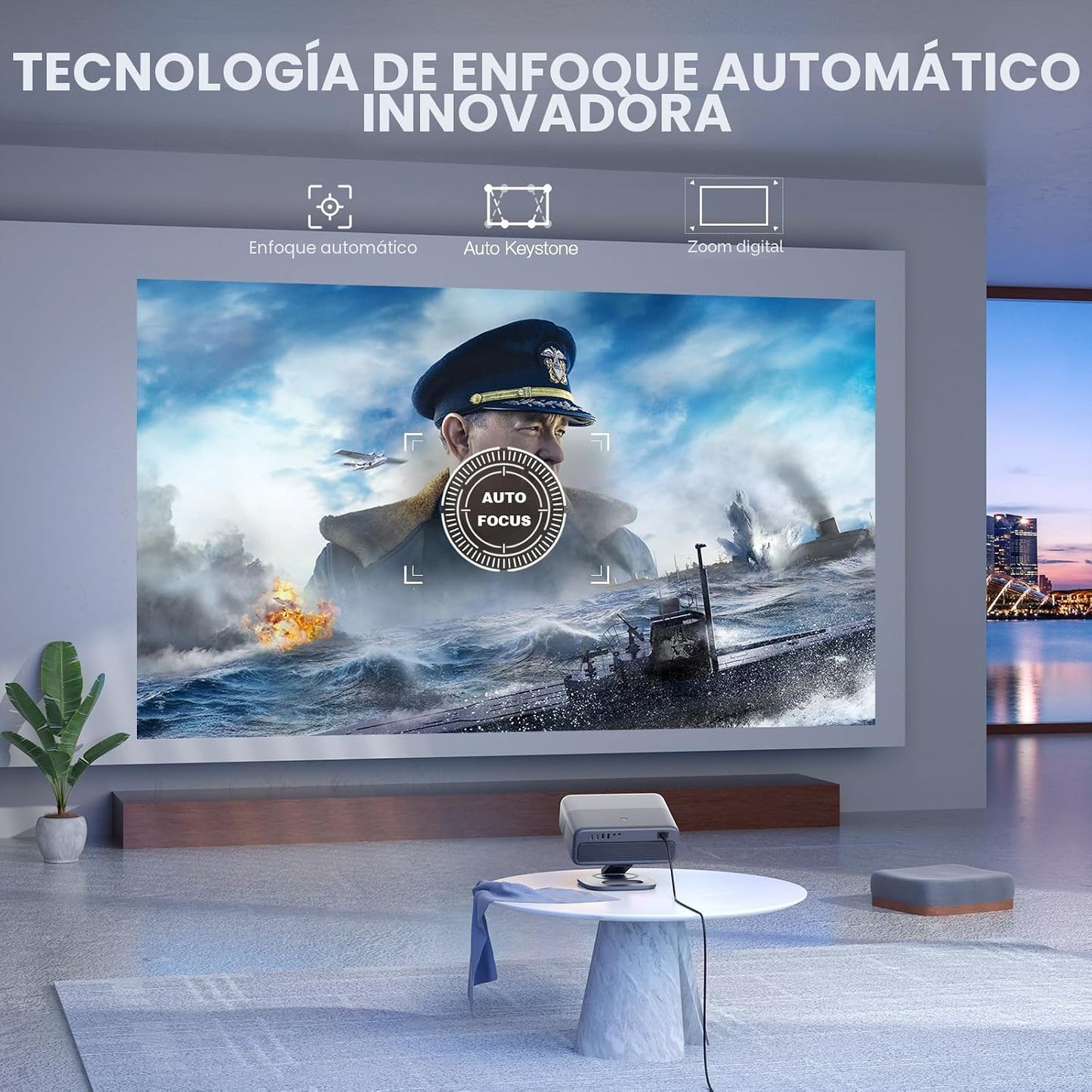 [Ahora con Netflix] Proyector 4K con WiFi y Bluetooth, proyector in...