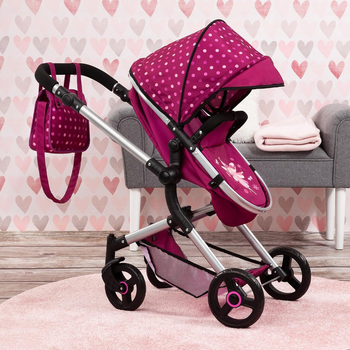 Bayer Design City - Cochecito de muñeca 2 en 1, color rosa oscuro |...