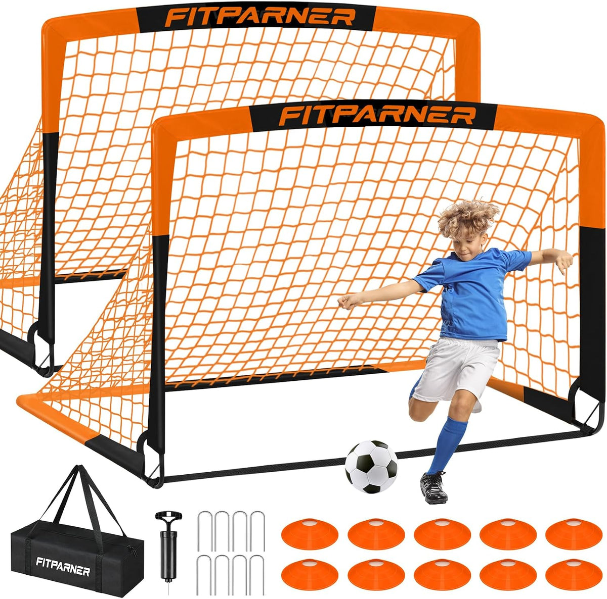 FITPARNER Arcos de Fútbol para Niños para Patio Trasero - Juego de...