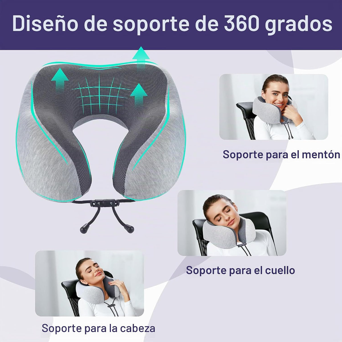 NapFun - Almohada de cuello para viajes, mejorada para viajar por a...