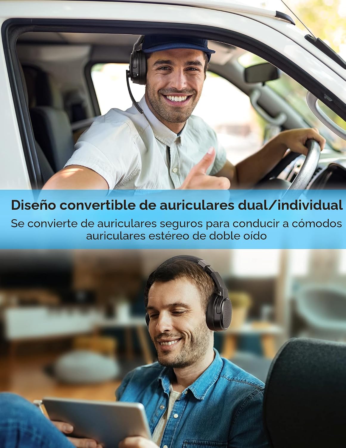 TECKNET Auriculares Bluetooth para Camioneros, Auriculares Inalámbr...
