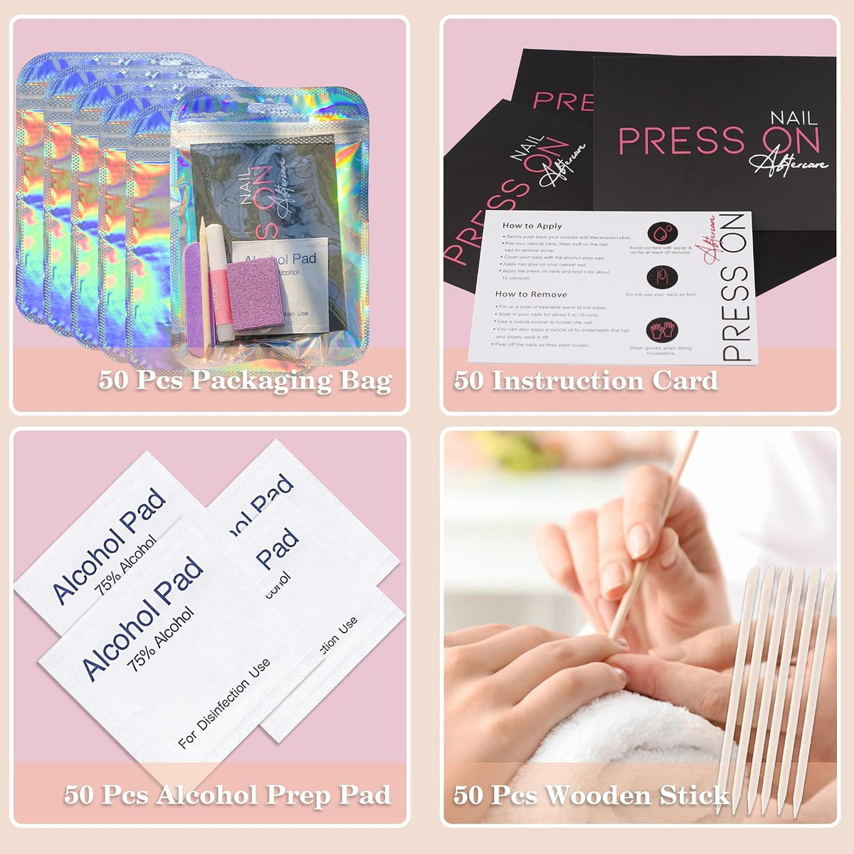 Juego de 50 herramientas de uñas a presión, kit de suministros de e...