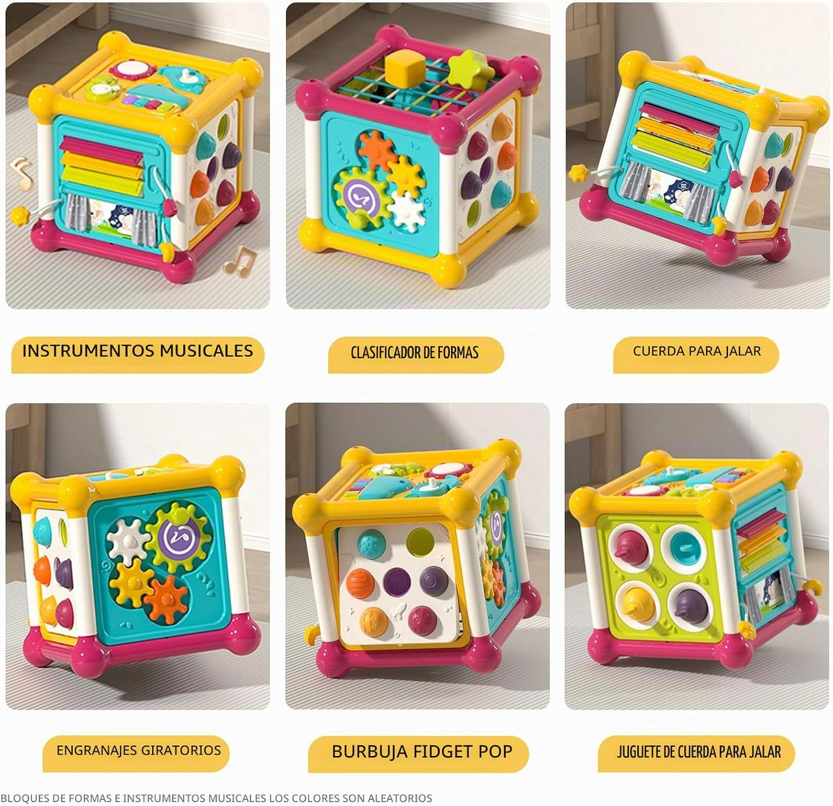 PANITU Cubo de actividades para bebés, juguete de desarrollo tempra...
