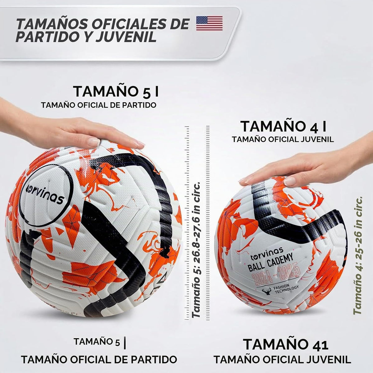 Torvinas Balón de fútbol Tamaño 5,4 \u2013 Piel sintética impermeab...