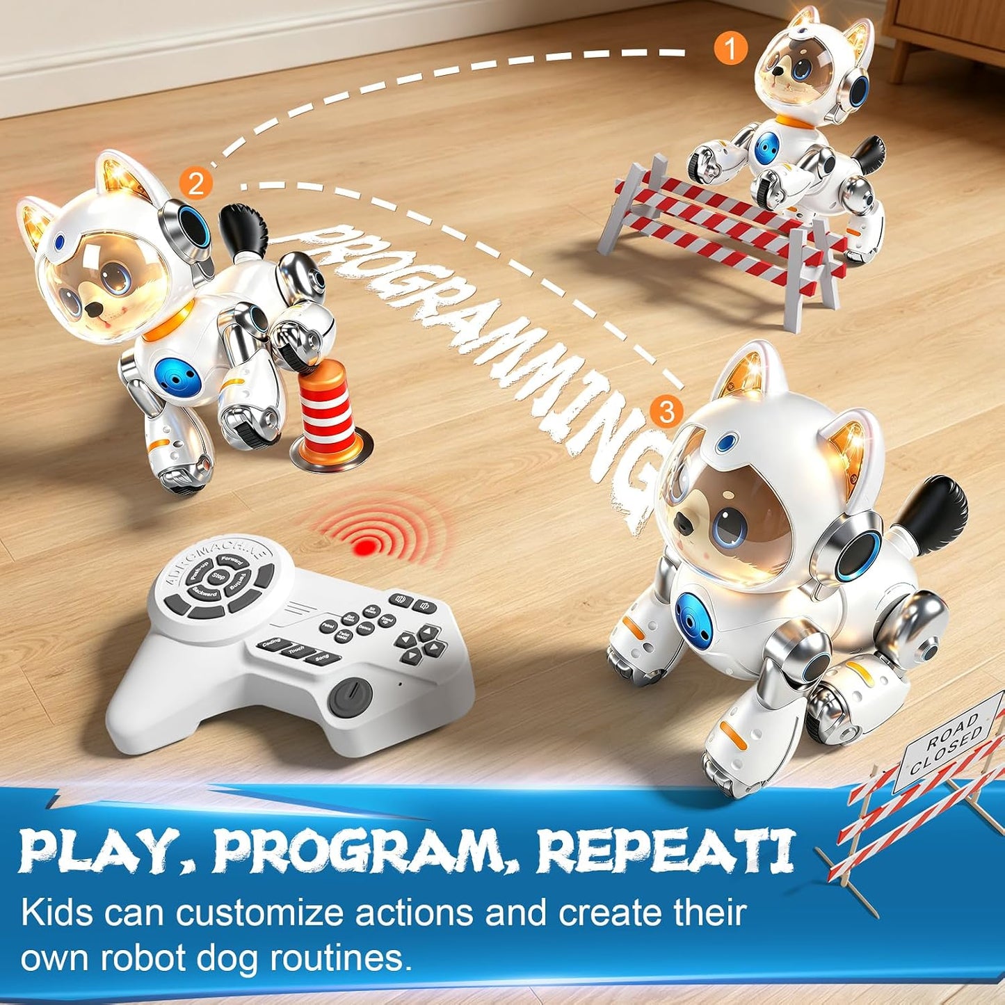 Eoyeskido Juguete robot inteligente programable para perro, 2.4 GHz...