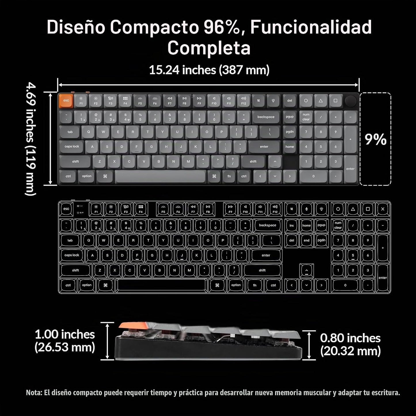 Keychron K17 Max 96% Layout QMK\/Launcher Teclado mecánico con cabl...