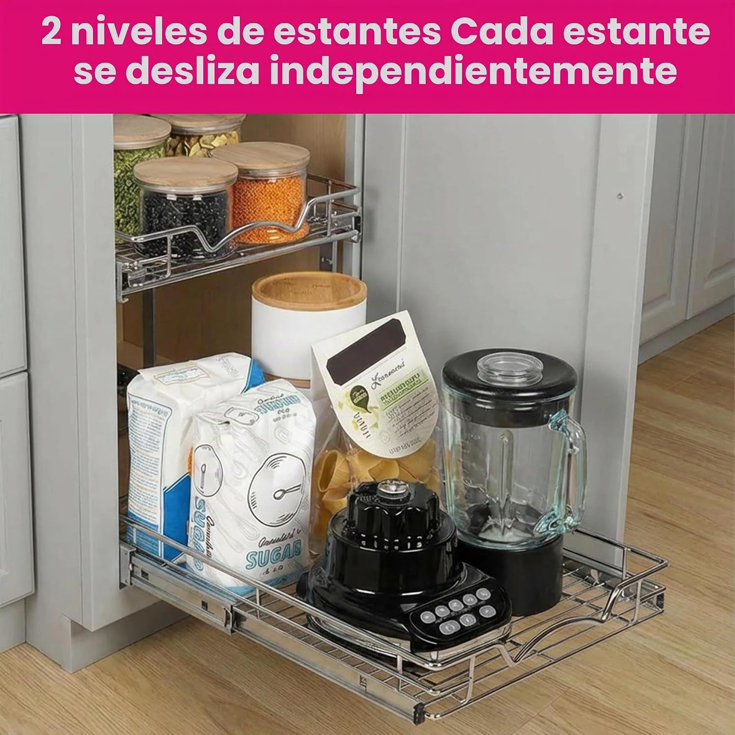 HOLDN\u2019 STORAGE Organizador de cajones extraíbles de dos nivele...