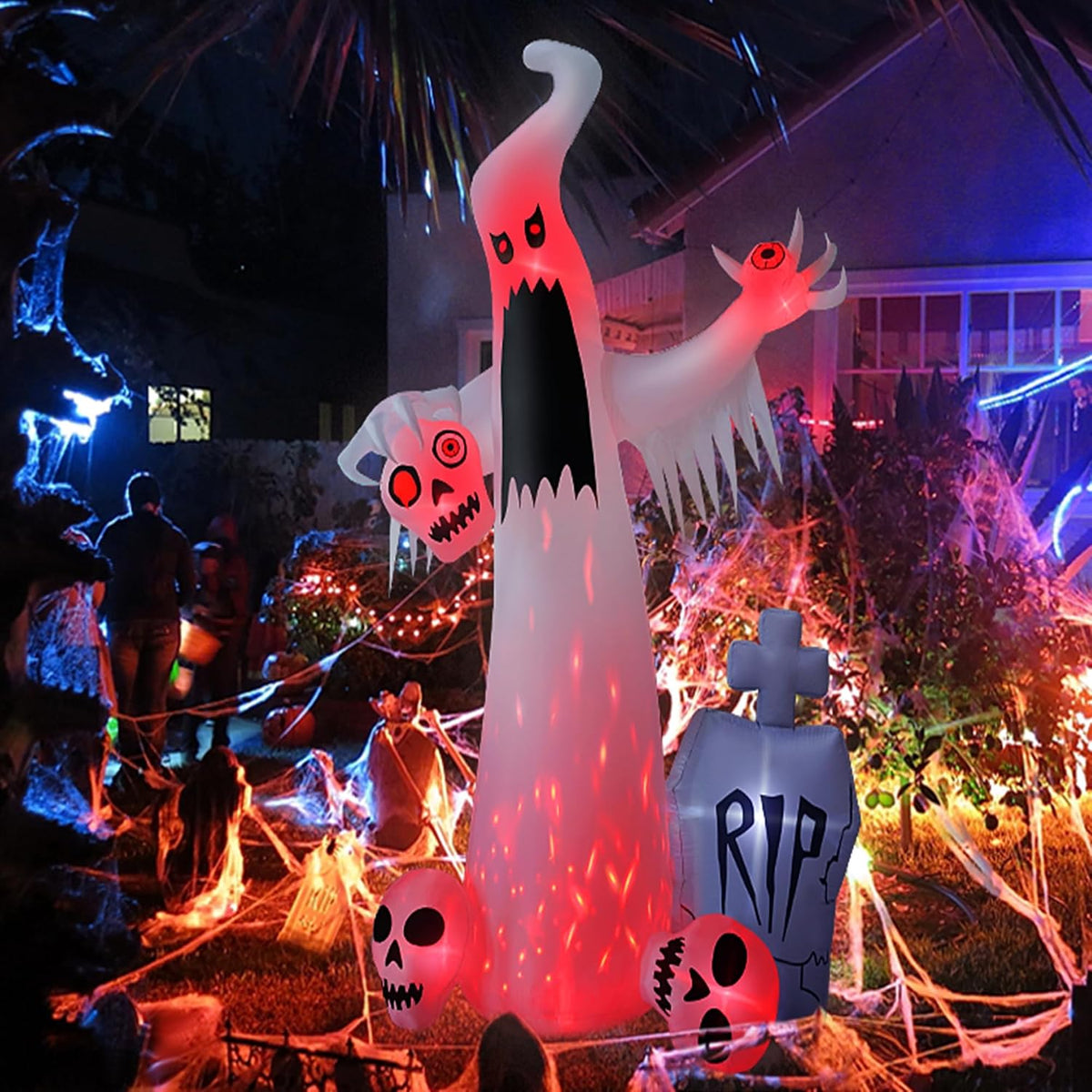 HOPOCO Inflables de Halloween de 12 pies para decoración al aire li...
