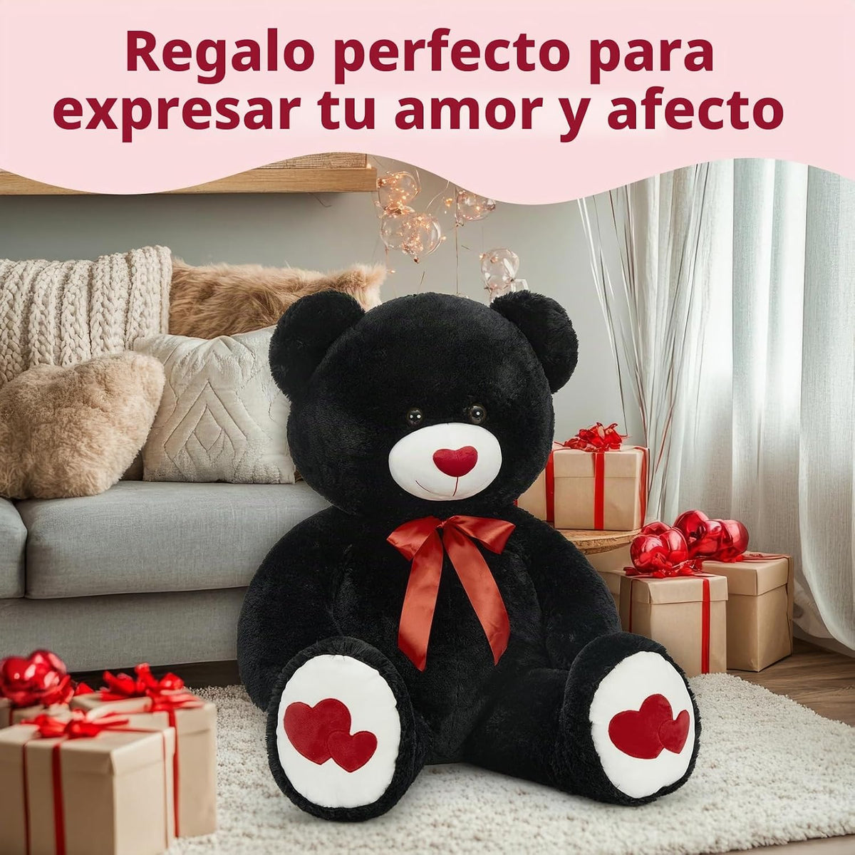 MaoGoLan Oso de Peluche Teddy Gigante Negro de 47", Gran Oso de...