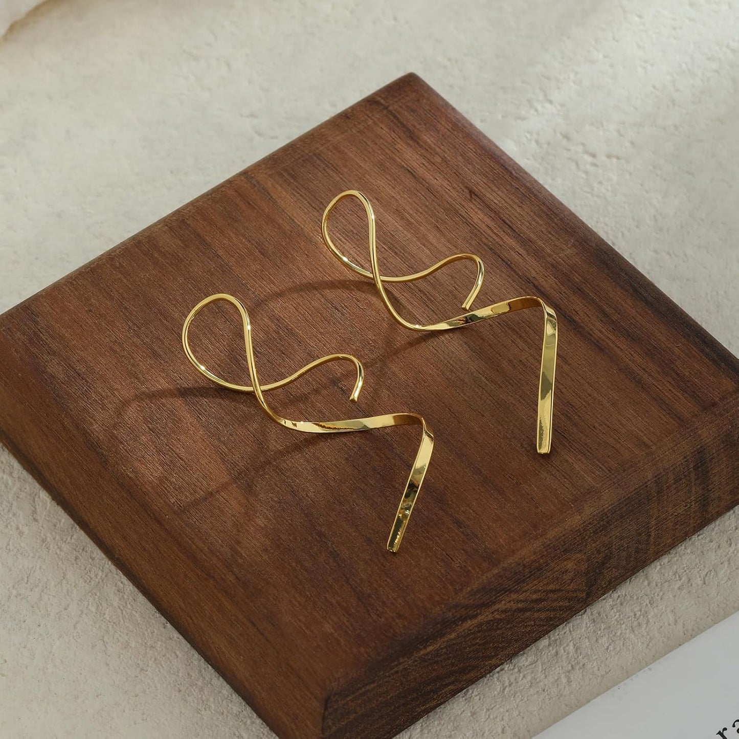 Bvuem Aretes Colgantes Chapados en Oro de 14K\/Plata de Ley, Joyerí...