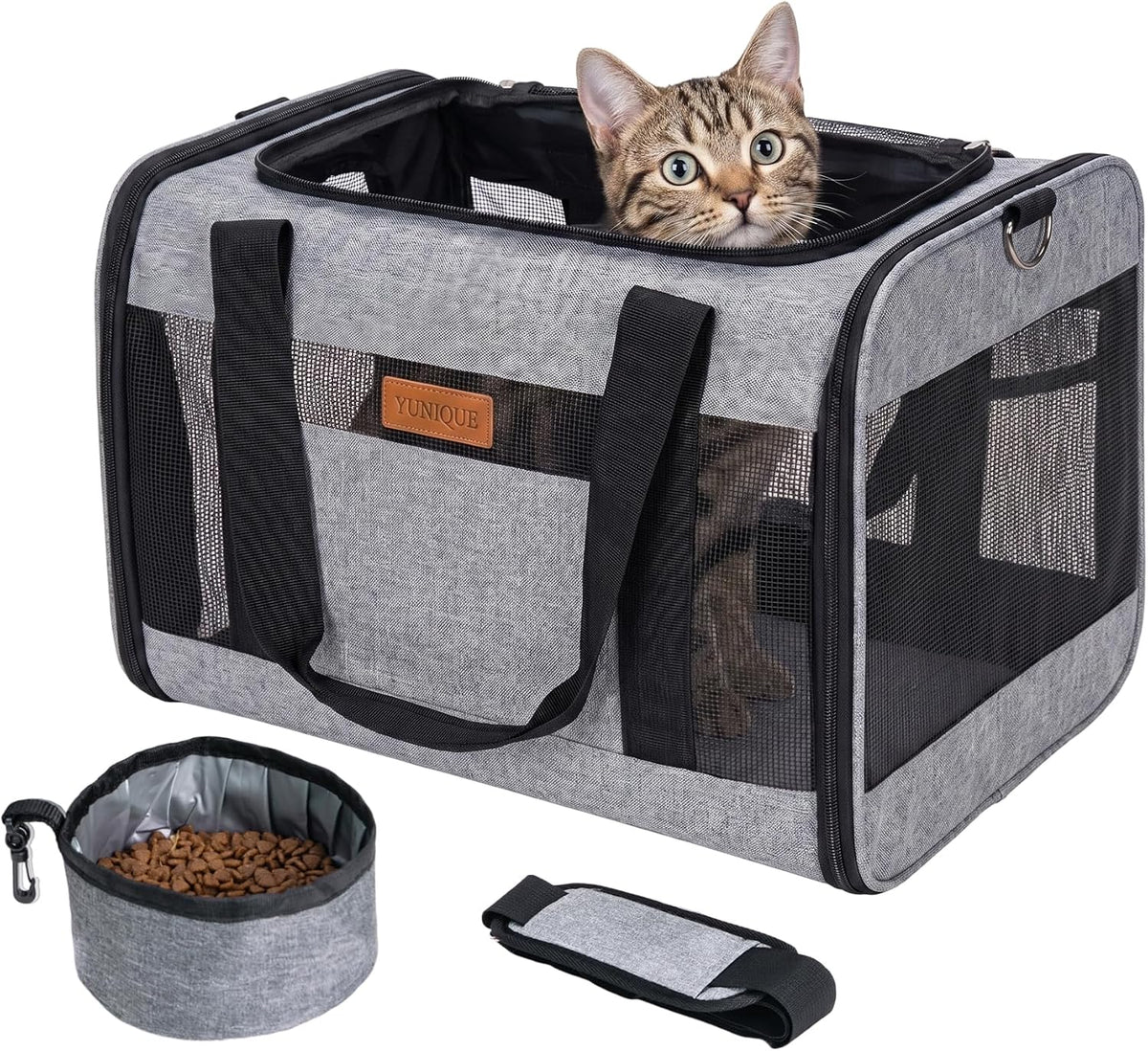YUNIQUE Transportador de gatos y perros de lados suaves para mascot...