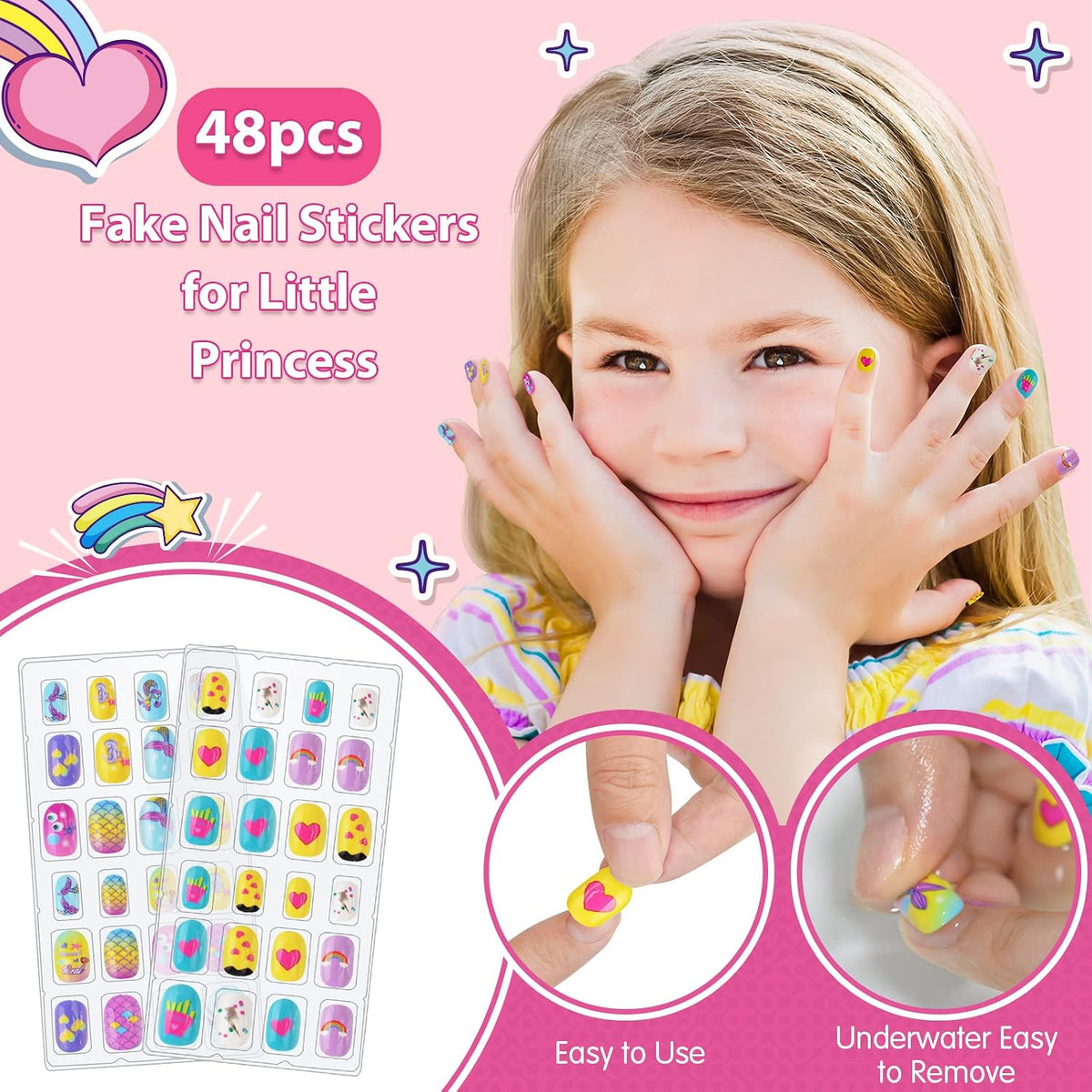 BATTOP Juego de Esmalte de Uñas para Niñas, Kits de Arte de Uñas co...