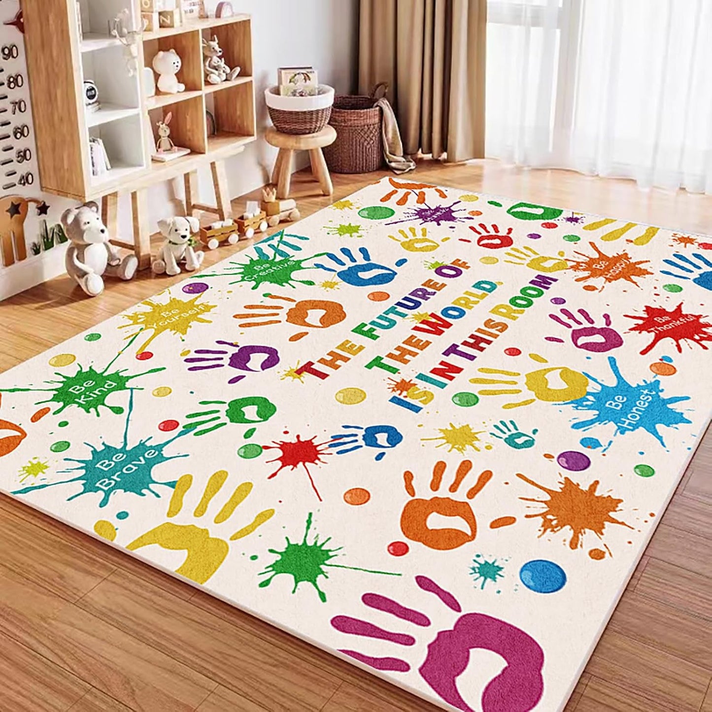 LTKOUGFAM Alfombra colorida para niños, alfombra lavable para niños...