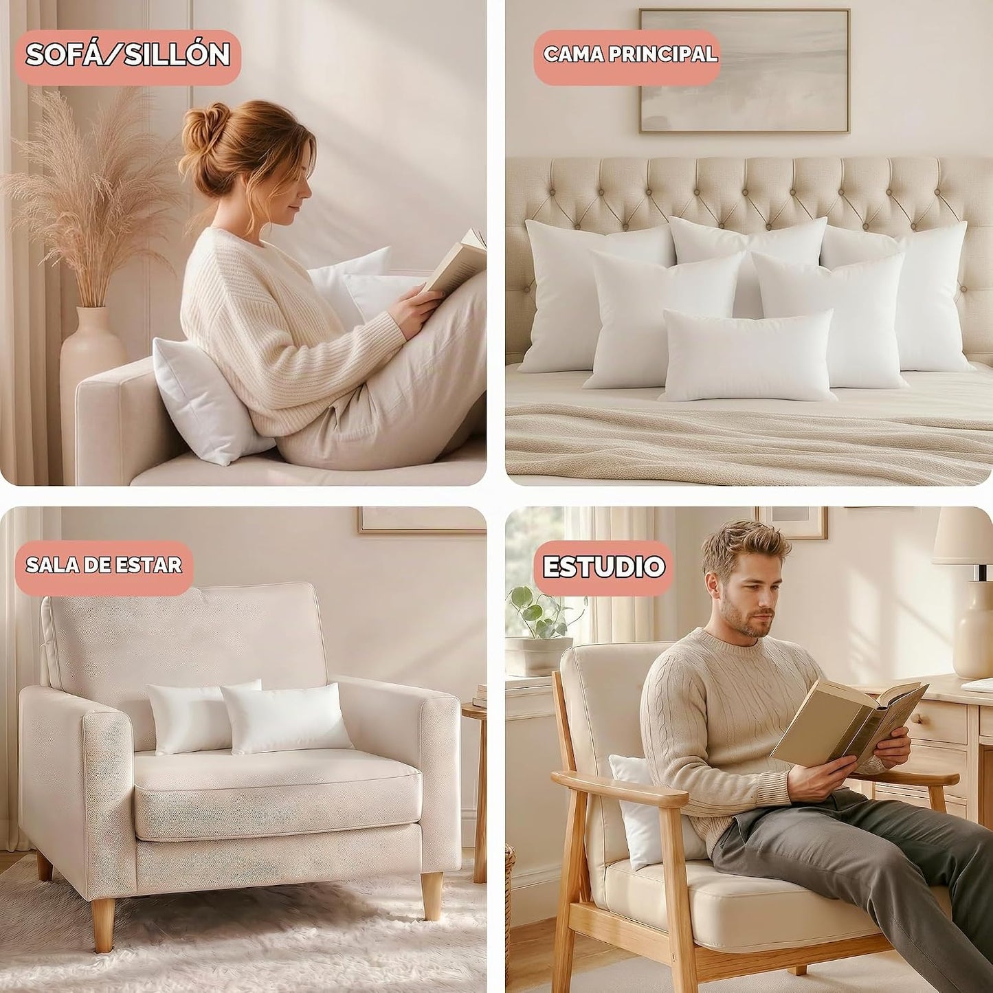 Utopia Bedding - Relleno de almohadas decorativas (paquete de 2, co...