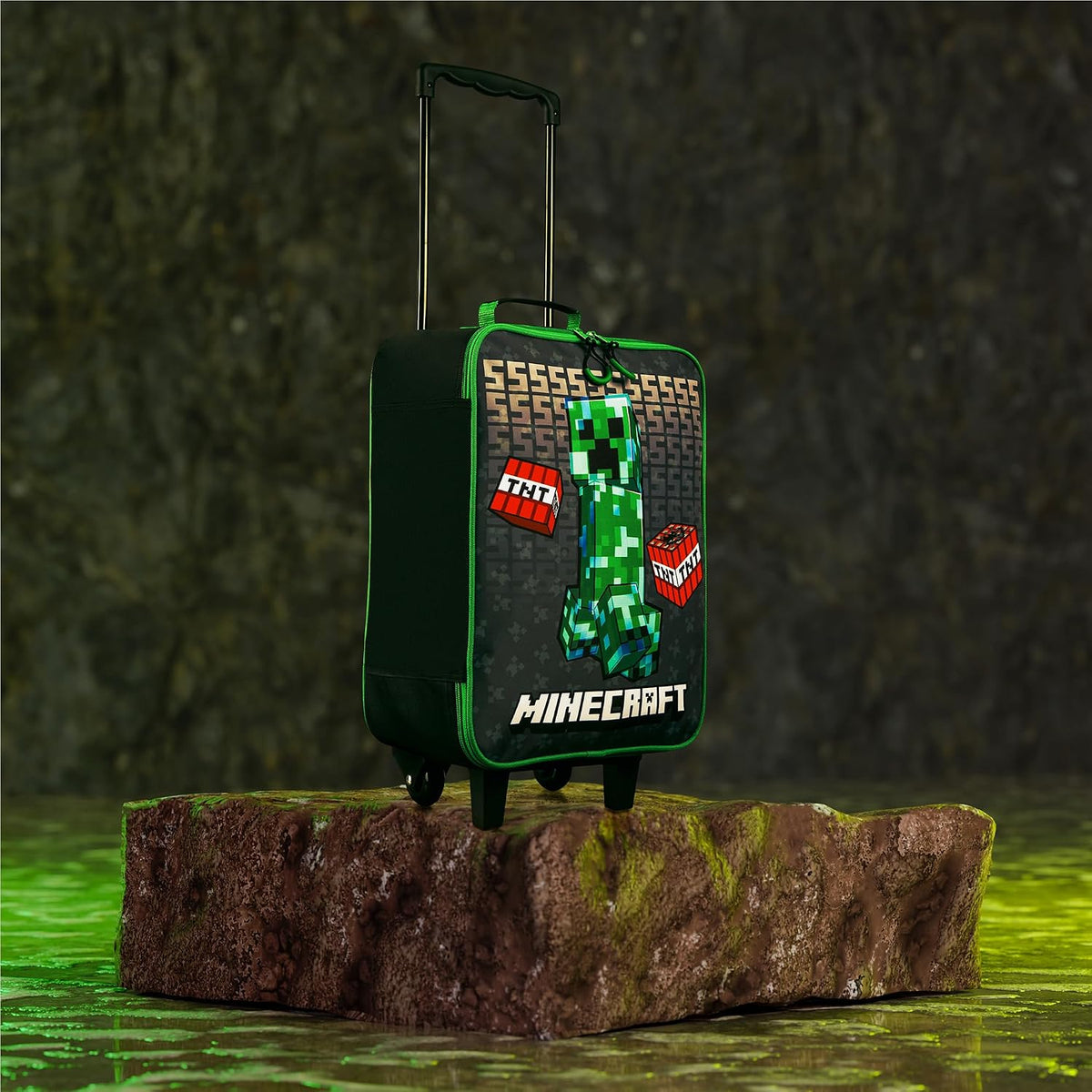 Minecraft - Maleta plegable con ruedas para niños, bolsa de viaje p...