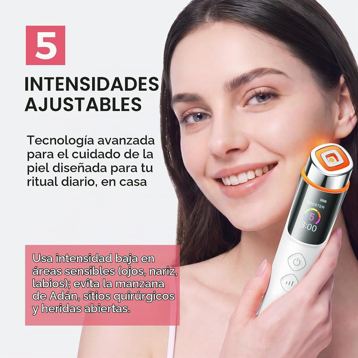 Viconor Masajeador facial, varita de luz roja 6 en 1 para mujeres p...