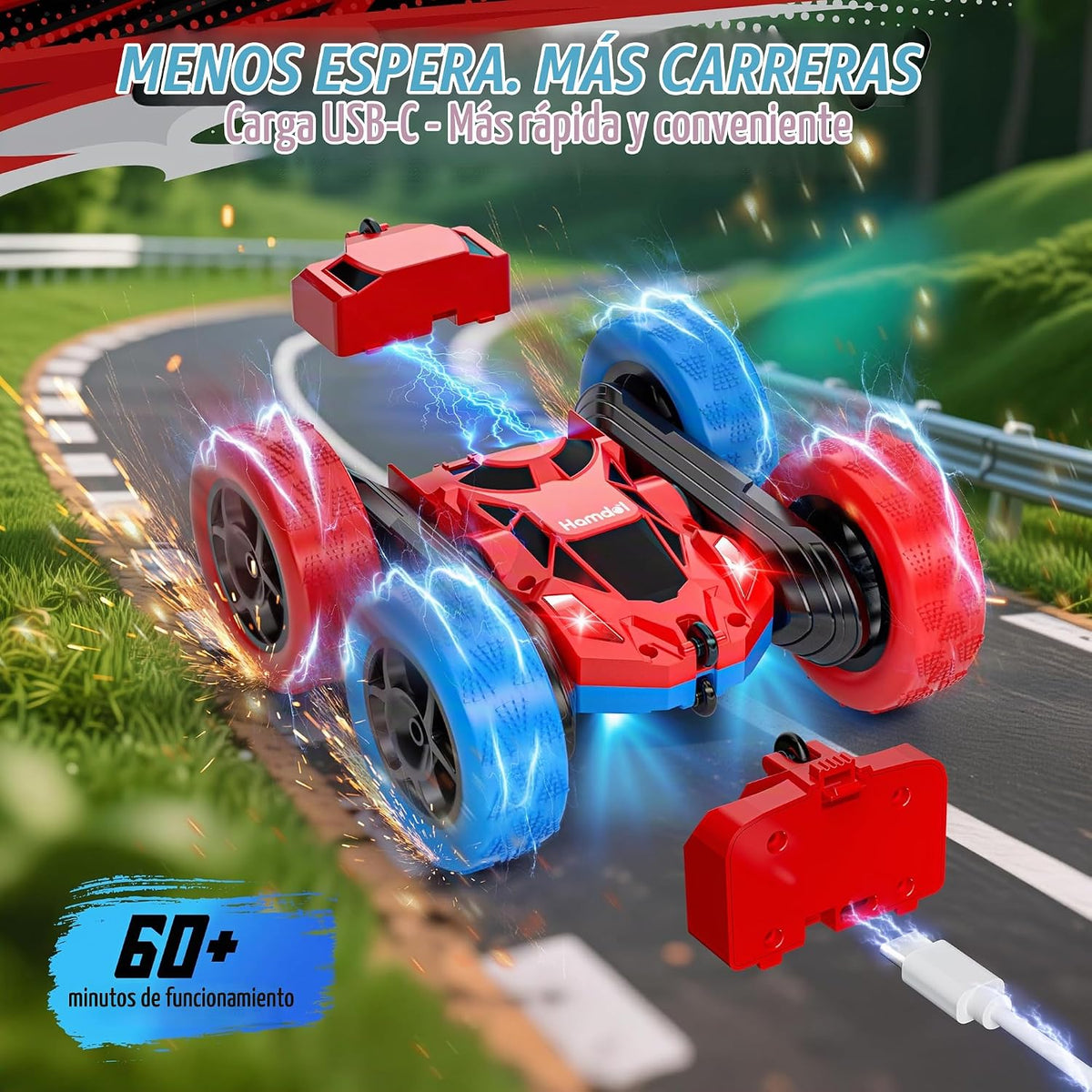Hamdol STEM - Auto de control remoto para niños, 360° giratorio de...